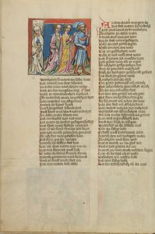 Lot's Wife Becomes a Pillar of Salt; Weltchronik, about 1400-1410. Creator: Unknown