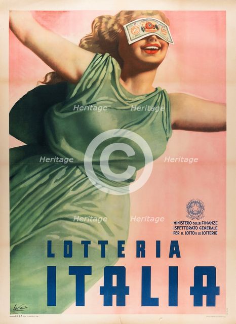 Lotteria Italia, 1948. Creator: Boccasile, Gino (1901-1952).