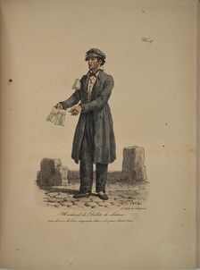 Lottery ticket seller. From the Series "Cris de Paris" (The Cries of Paris), 1815. Creator: Vernet, Carle (1758-1836)