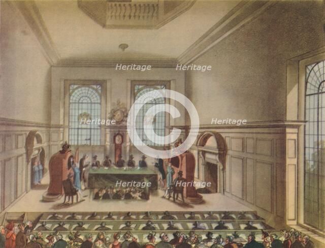 'Lottery Drawing at Coopers' Hall', 1809, (1948).  Creator: Unknown.