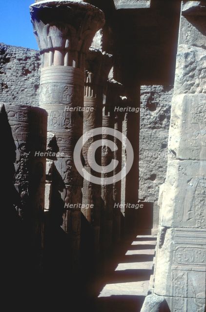 Lotus capitals, Temple of Horus, Edfu, Egypt, Ptolemaic Period, c251 BC-c246 BC. Artist: Unknown