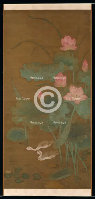 Lotus and waterbirds, ca. 1300. Creator: Unknown.