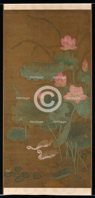 Lotus and waterbirds, ca. 1300. Creator: Unknown.