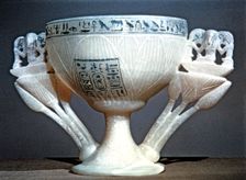 Lotus flower-shaped cup belonging to the grave goods in the tomb of Tutankhamun