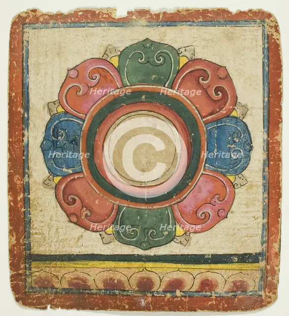 Lotus from a Set of Initiation Cards (Tsakali), 14th/15th century. Creator: Unknown.