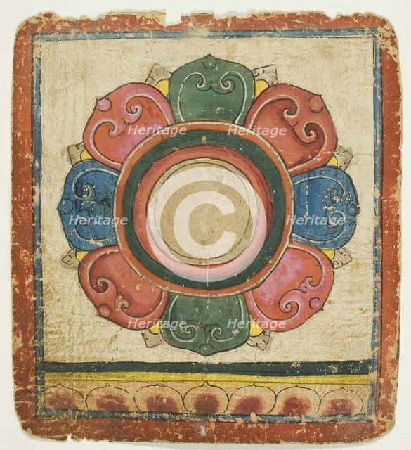 Lotus from a Set of Initiation Cards (Tsakali), 14th/15th century. Creator: Unknown.