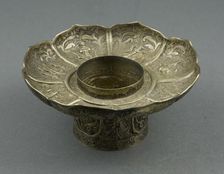 Lotus-Shaped Altar Bowl Stand, 18th century. Creator: Unknown
