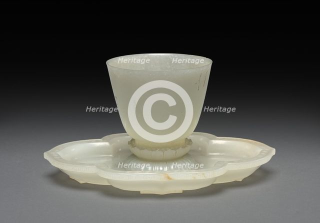 Lotus-shaped Dish and Cup, 1736-1795. Creator: Unknown.
