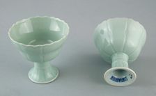 Lotus Stemcup, Qing dynasty (1644-1911), Qianlong reign mark and period (1736-1795). Creator: Unknown