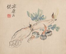 Lotus Root and Adder's Tongue. Creator: Tsubaki Chinzan (Japanese, 1801-1854)