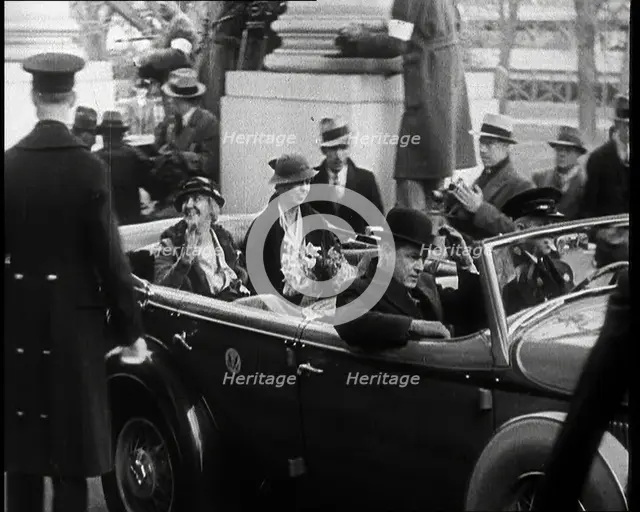 Lou Henry Hoover and Eleanor Roosevelt, the Former First Lady and the First Lady Being..., 1933. Creator: British Pathe Ltd.