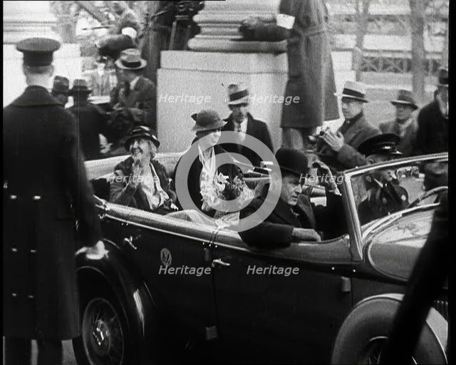 Lou Henry Hoover and Eleanor Roosevelt, the Former First Lady and the First Lady Being..., 1933. Creator: British Pathe Ltd.