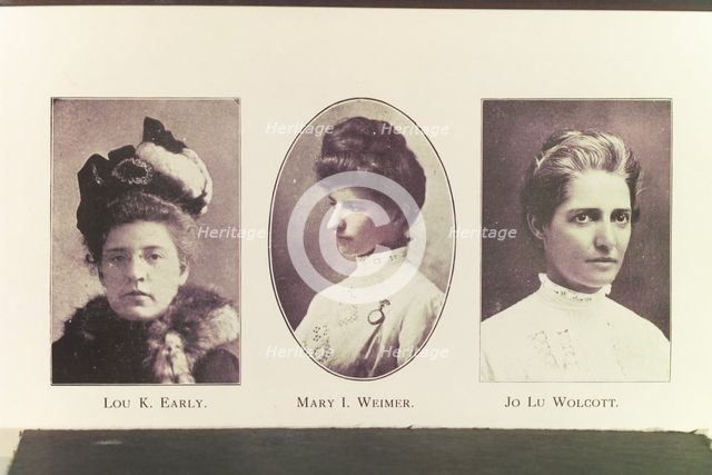 Lou K. Early. ; Mary I. Weimer. ; Jo Lu Wolcott, 1914. Creator: Unknown.