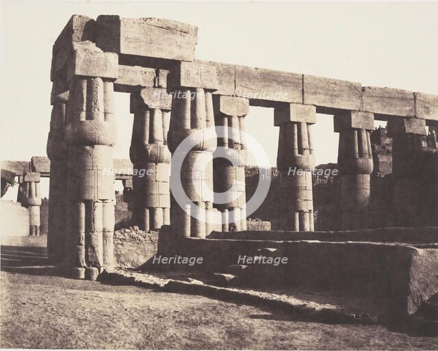 Louksor (Thèbes), Construction Postérieure - Galeries - Parallèles, 1851-52. Creator: Félix Teynard.