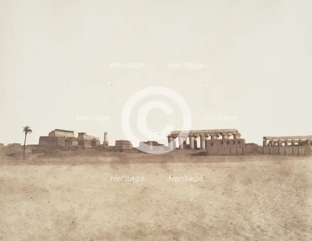 Louksor (Thèbes), Vue Générale des Ruines, 1851-52. Creator: Félix Teynard.