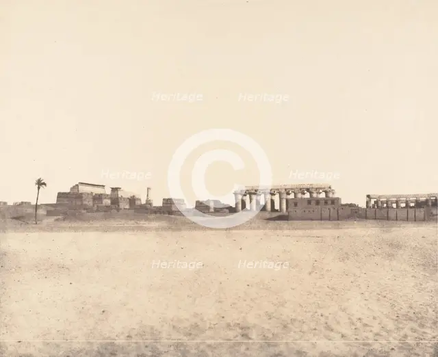 Louksor (Thèbes), Vue Générale des Ruines, 1851-52. Creator: Félix Teynard.