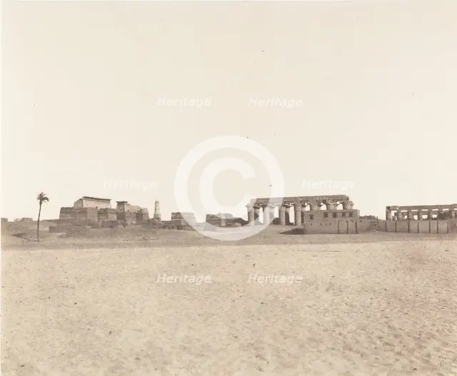 Louksor (Thèbes), Vue Générale des Ruines, 1851-52, printed 1853-54. Creator: Félix Teynard.