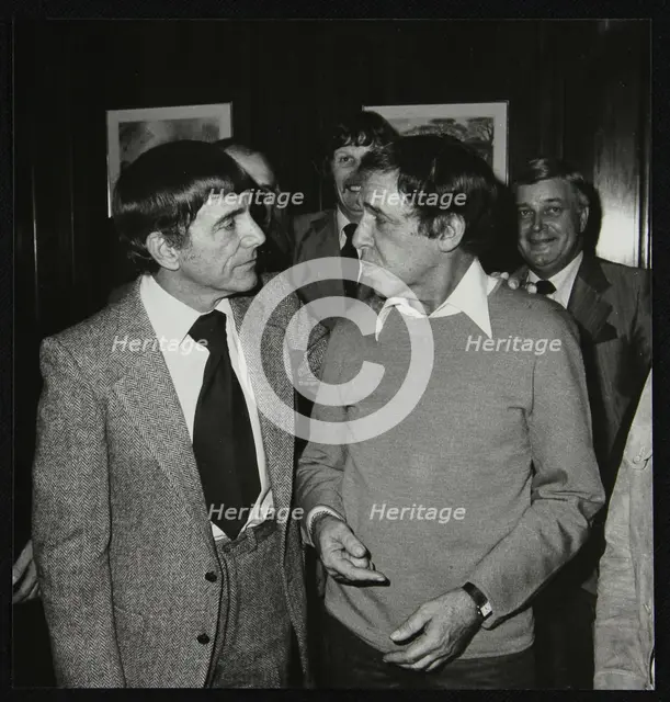 Louie Bellson and Buddy Rich at the International Drummers' Association meeting, 1978. Creator: Denis Williams.