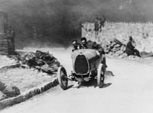 Louis Chiron driving a Bugatti at the Castellane Hill Climb, Provence, France, 1925