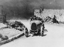 Louis Chiron driving a Bugatti at the Castellane Hill Climb, Provence, France, 1925