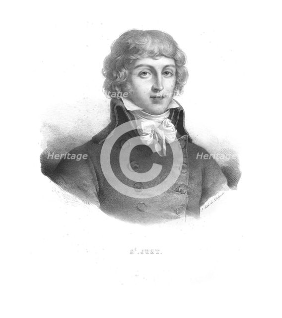 Louis Antoine de Saint-Just, (1824).  Artist: Zéphirin Félix Jean Marius Belliard.