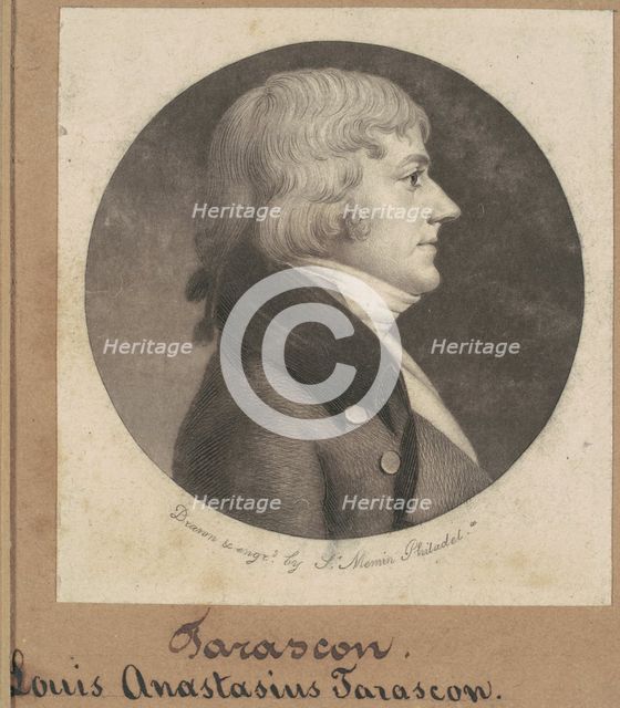 Louis Anastasius Tarascon, 1801. Creator: Charles Balthazar Julien Févret de Saint-Mémin.