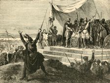 Louis and Charles Taking "Strasburg Oath" Before Their Armies (842AD), 1890. Creator: Unknown