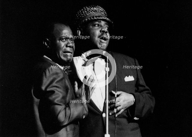 Louis Armstrong and Tyree Glenn, Hammersmith Odeon, London, 1968. Creator: Brian Foskett.