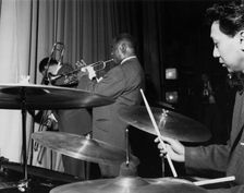 Louis Armstrong and All Stars on stage on Day 2, Finsbury Park Astoria, London, 1962. Creator: Brian Foskett