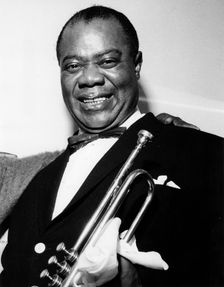 Louis Armstrong backstage at Finsbury Park Astoria, London, 1962. Creator: Brian Foskett