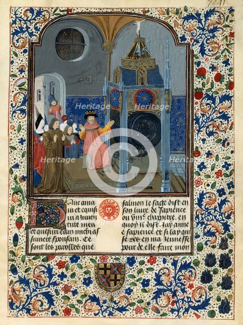 Louis de Gruuthuse before an astronomical clock (From: Horloge de Sapience by Henri Suso), ca. 1470-