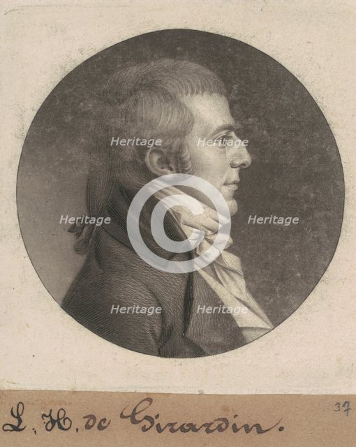 Louis Hue Girardin, 1807. Creator: Charles Balthazar Julien Févret de Saint-Mémin.