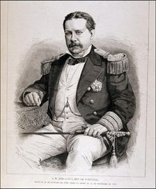 Louis I of Braganza (1838-1889), king of Portugal, engraving in the Ilustración española y ameri…