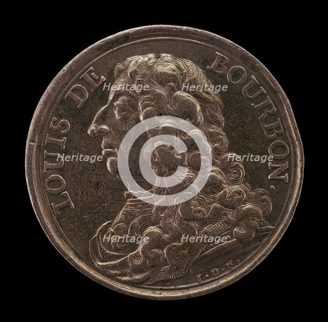 Louis II de Bourbon, 1621-1687, Prince de Condé [obverse], first half 18th century. Creator: Jean Dassier.