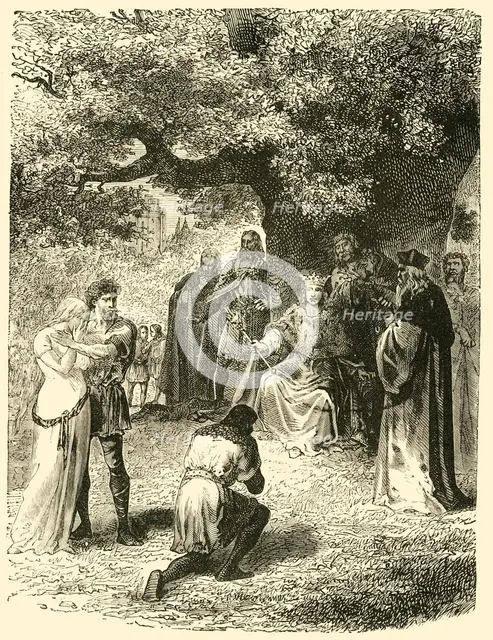 'Louis IX, Dispensing Justice in the Forest of Vincennes', (13th century), 1890.   Creator: Unknown.