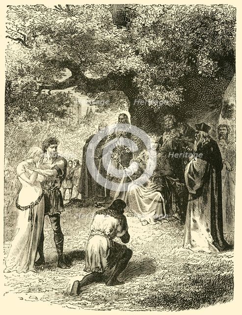 'Louis IX, Dispensing Justice in the Forest of Vincennes', (13th century), 1890.   Creator: Unknown.