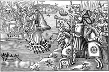 Louis IX of France disembarking at Carthage during the Eighth crusade, 1270 (1518)