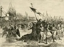 Louis IX. Landing In Egypt (1249), 1890. Creator: Unknown