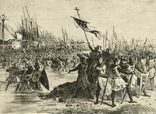 Louis IX. Landing In Egypt (1249), 1890. Creator: Unknown