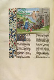 Louis of Anjou Entering Paris, c1390s; Chroniques (Book Three), about 1480-1483. Creator: Master of the Getty Froissart