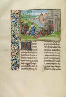 Louis of Anjou Entering Paris, c1390s; Chroniques (Book Three), about 1480-1483. Creator: Master of the Getty Froissart