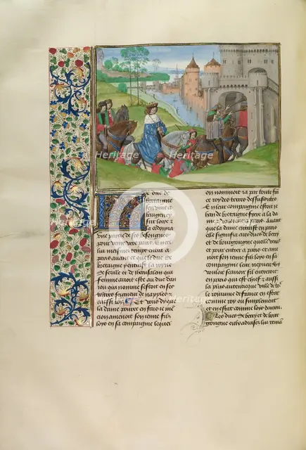 Louis of Anjou Entering Paris, c1390s; Chroniques (Book Three), about 1480-1483. Creator: Master of the Getty Froissart.