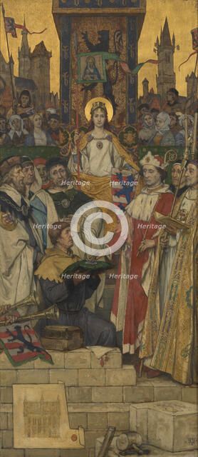 Louis of Male Laying the Foundation Stone of the Town Hall, 1893. Creator: Albrecht De Vriendt.