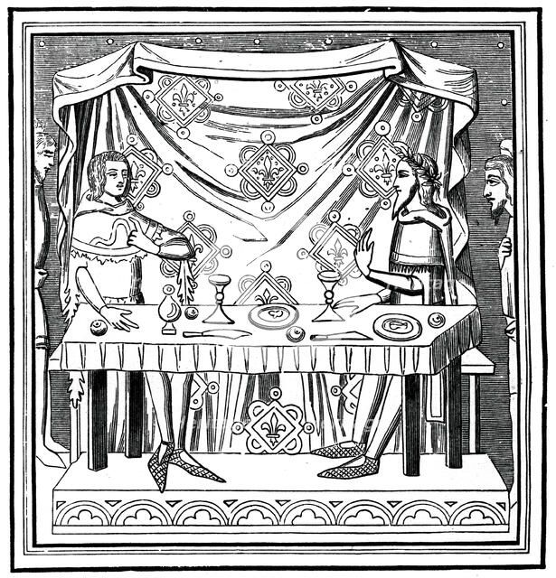 Louis of Taranto instituting the Order of the Holy Ghost, 14th century, (1870). Artist: Unknown