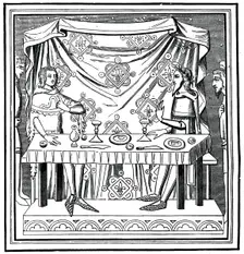 Louis of Taranto instituting the Order of the Holy Ghost, 14th century, (1870)