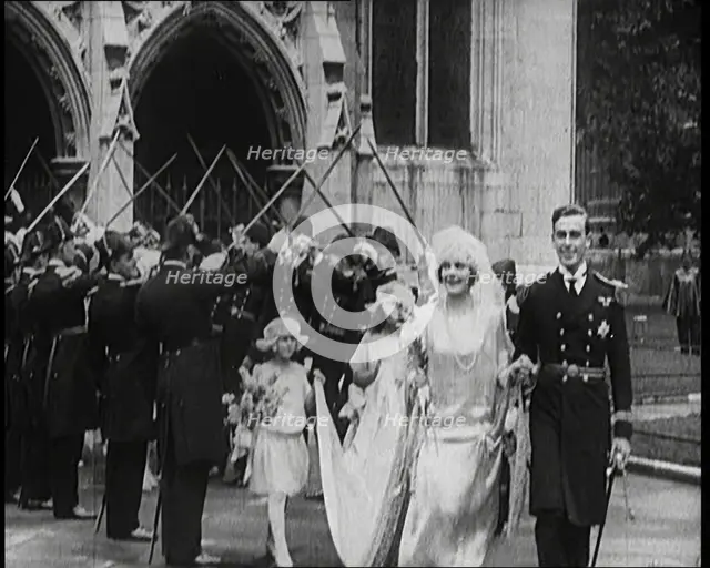 Louis Mountbatten, 1st Earl Mountbatten, Outside St Margaret's Church in Birmingham With..., 1922. Creator: British Pathe Ltd.