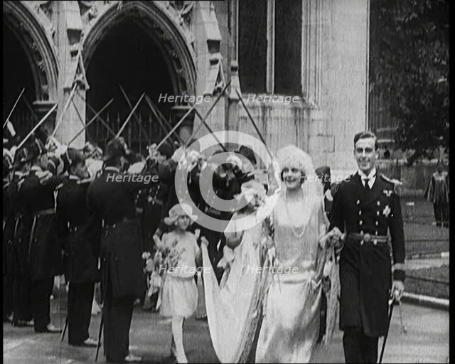Louis Mountbatten, 1st Earl Mountbatten, Outside St Margaret's Church in Birmingham With..., 1922. Creator: British Pathe Ltd.