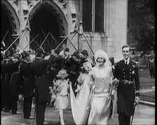 Louis Mountbatten, 1st Earl Mountbatten, Outside St Margaret's Church in Birmingham With..., 1922. Creator: British Pathe Ltd