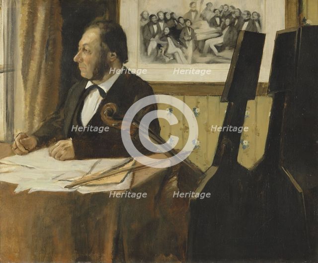 Louis-Marie Pilet, Cellist in the Orchestra of the Paris Opera, 1868-1869. Artist: Degas, Edgar (1834-1917)