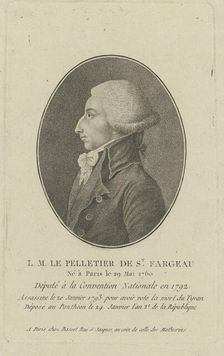 Louis-Michel Le Peletier, Marquis de Saint-Fargeau (1760-1793), 1790s. Creator: Anonymous